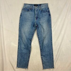 LUCKY BRAND Drew Mom Jean Size 6/28 Ankle Raw Frayed Hem Cotton‎